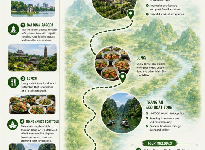 Discover Bai Dinh Pagoda – Trang An Eco-Tourism 1 Day Tour by Limousine
