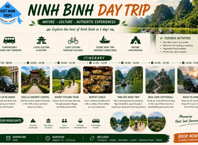 Hoa Lu – Tam Coc – Mua Cave Day Tour by Limousine