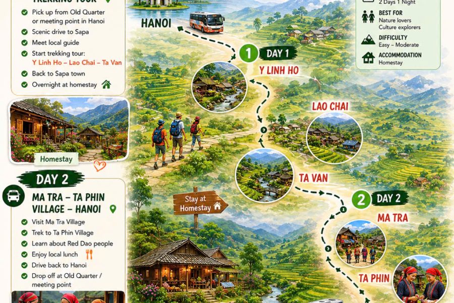 🏔️ Sapa Tour by Bus – 2 Days 1 Night in 3-Star Hotel