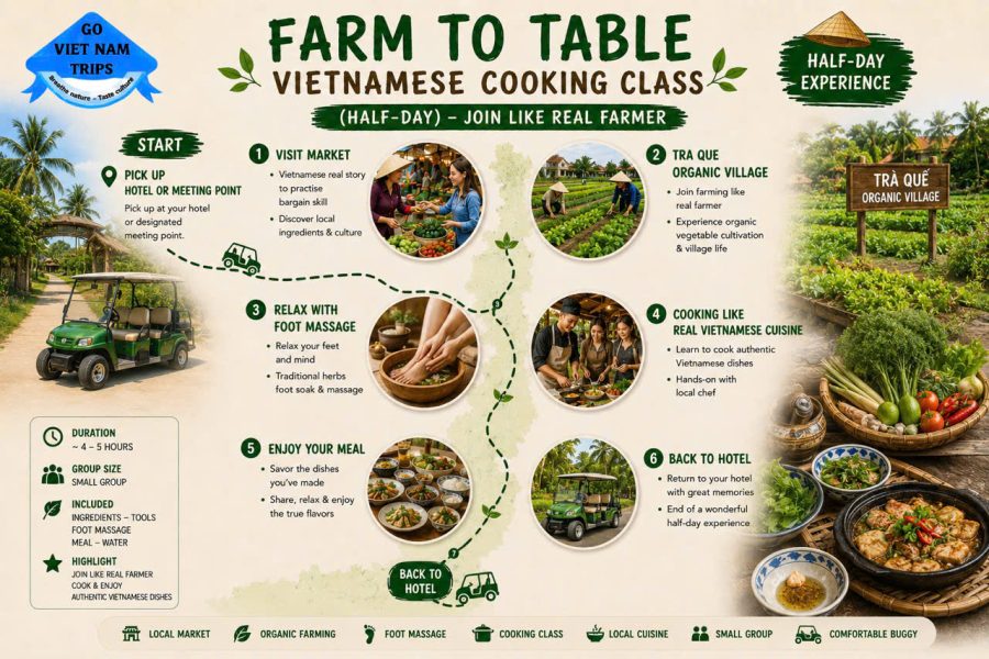 Hoi An Cooking Class with Local Market & Farming Experience