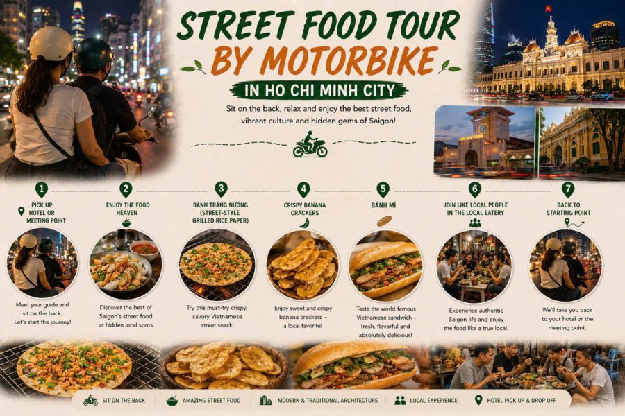 Street Food Tour by Motorbike in Ho Chi Minh City