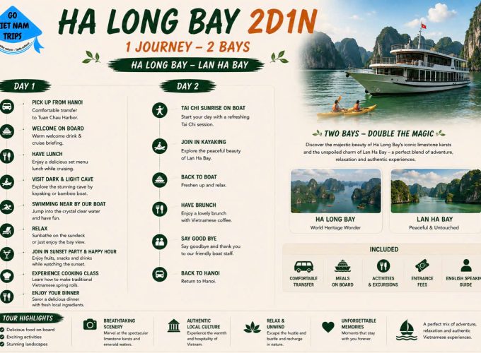 Aspira Luxury Cruise 2D1N – Discover Ha Long Bay & Lan Ha Bay