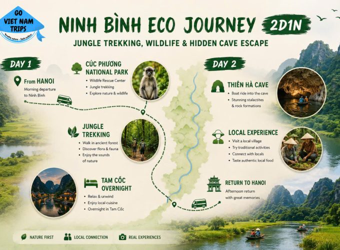 Ninh Binh Eco Journey 2D1N: Jungle Trekking, Wildlife & Hidden Cave Escape