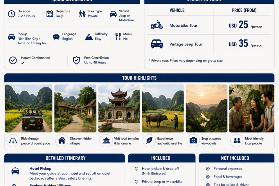 Bich Dong & Hidden Valleys: Ninh Binh 2-Hour Adventure