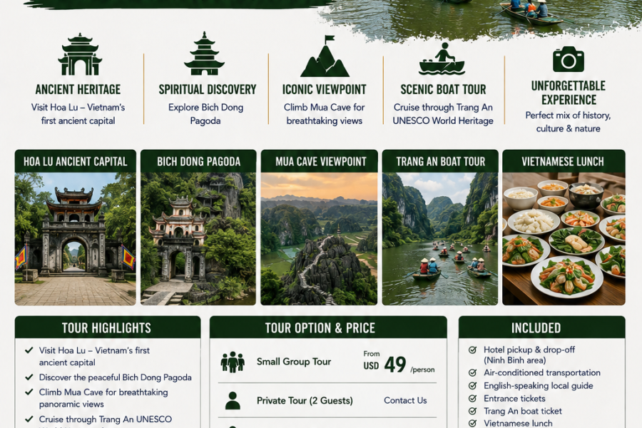 Ninh Binh Heritage & Nature Day Tour