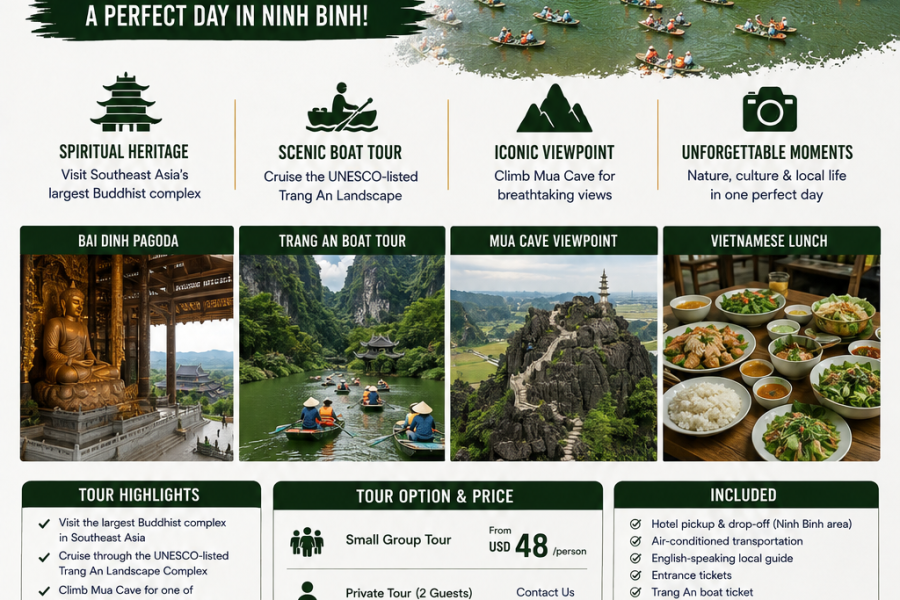 Ninh Binh Spiritual & Nature Day Tour